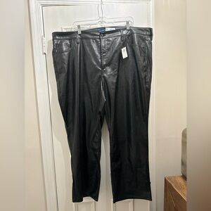 NWT- Old Navy Black Leather Pants